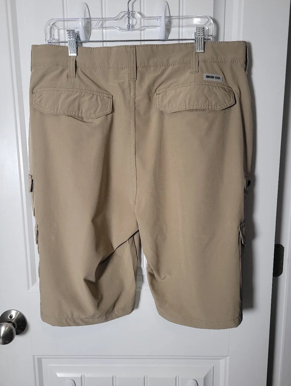 IRON CO Men's Khaki Cargo Shorts - Lightweight Utility Style